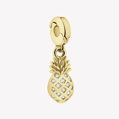 Silver earrings with cubic zirconia - pineapple