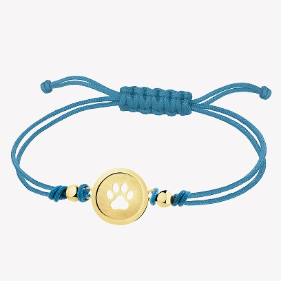 Bracelet with yellow gold elements – paw print