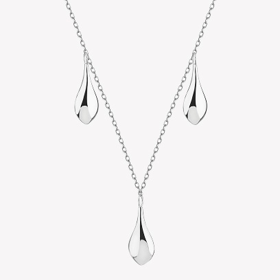 Silver necklace - teardrops