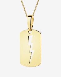 Gold pendant - lightning