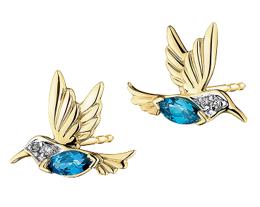 gold earrings – hummingbird studs