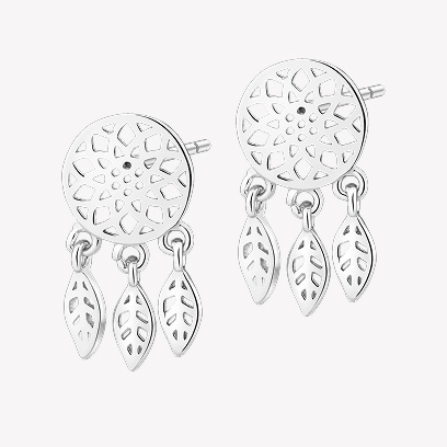 Silver dreamcatcher earrings