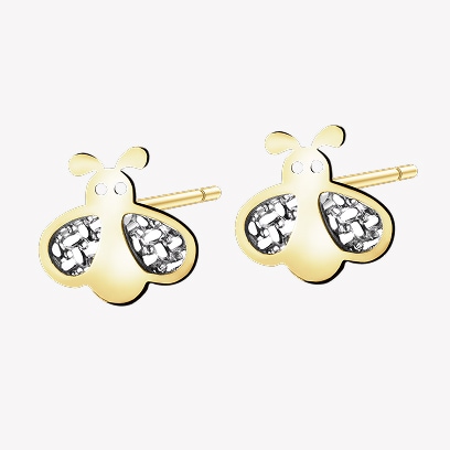 Gold bee earrings