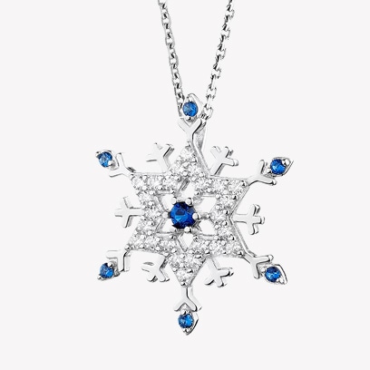 silver snowflake pendant with cubic zirconia