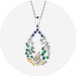 pendant with colored zircons