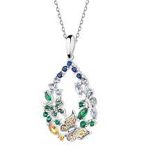 pendant with colored zircons