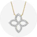 gold necklace with zircon pendant