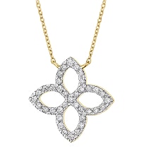 gold necklace with zircon pendant