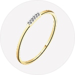 Rhodium-Plated Yellow Gold Ring with Diamonds