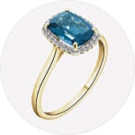 Rhodium-Plated Yellow Gold Ring