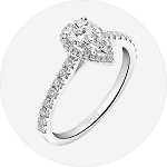 Rhodium-Plated White Gold Ring - 1,25 ct - fineness