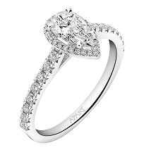 Rhodium-Plated White Gold Ring - 1,25 ct - fineness