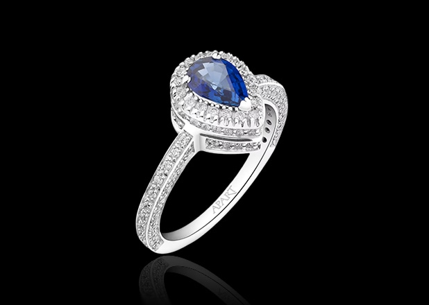White gold ring with diamonds
