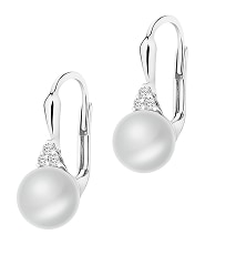 14 K Rhodium-Plated White Gold Earrings