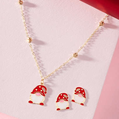 Rhodium Plated Silver Earrings, Rhodium Plated Silver Necklace with Cubic Zirconia