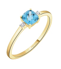 9 K Rhodium-Plated Yellow Gold Ring