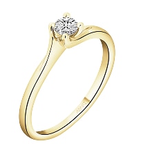 14 K Yellow Gold Ring with Diamond