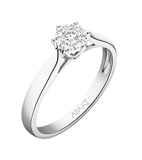 Yellow and white gold ring with diamonds