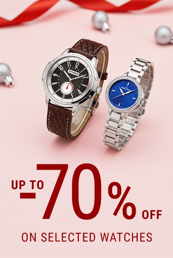men's watch with brown strap, women's watch with steel strap