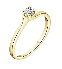 14 K Yellow Gold Ring with Diamond