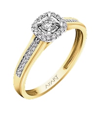 14 K Yellow Gold, White Gold Ring with Diamonds