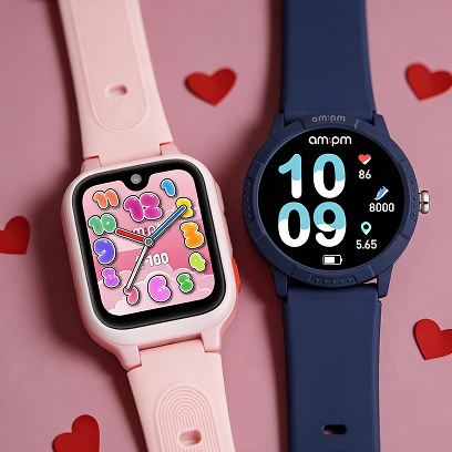 AM:PM blue and pink strap watch for kids