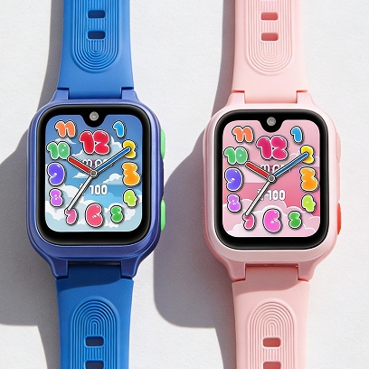 Two am:pm smartwatches - blue and pink