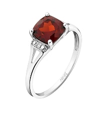 Rhodium-Plated White Gold Ring - fineness