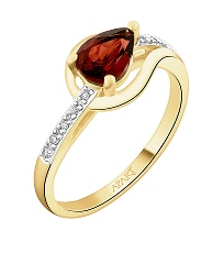 Rhodium-Plated Yellow Gold Ring