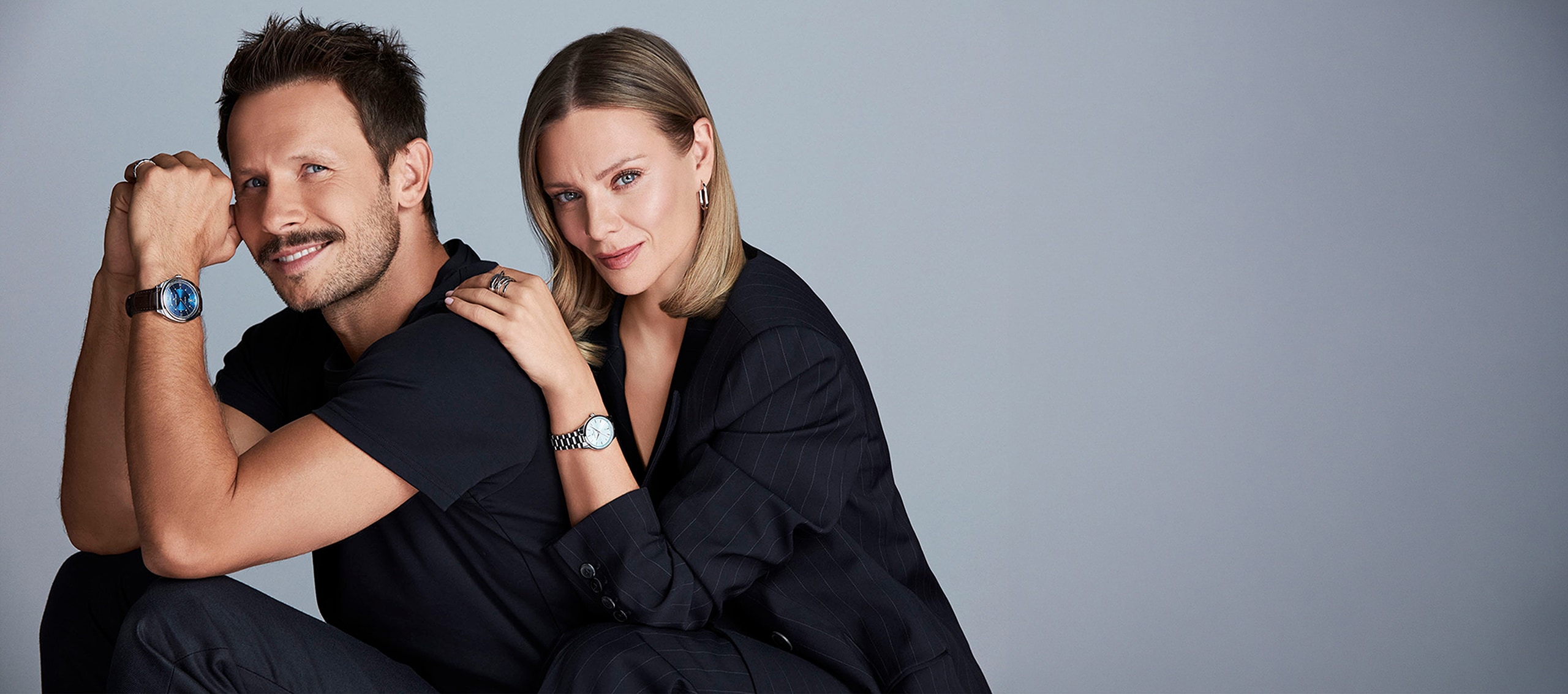 Magdalena Boczarska and Mateusz Banasiuk presenting watches and jewellery