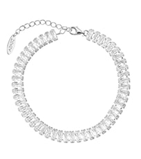 Silver bracelet decorated with zircons