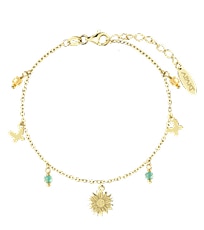 Silver anklet, cubic zirconia – flower, butterflies