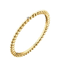 Rhodium-Plated Yellow Gold Ring with Diamonds