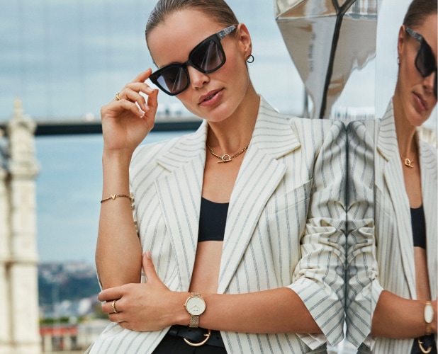 Zosia Nowak showcasing Elixa jewellery and a watch.