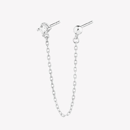 Indali Collection - Silver Ear Cuff with Cubic Zirconia