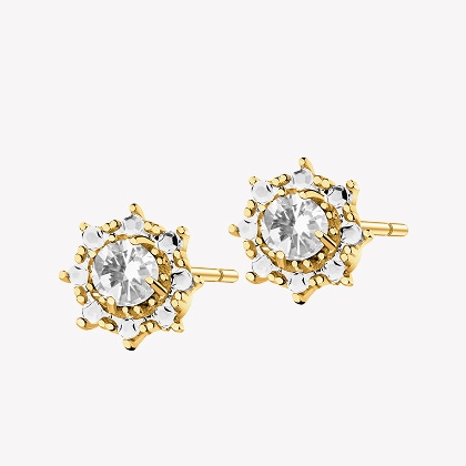 Shiny Fantasy Collection - gold earrings with zircons