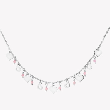 Silver necklace with a heart-shaped pendant