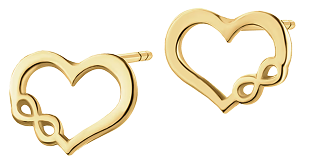 Gold heart-shaped earrings