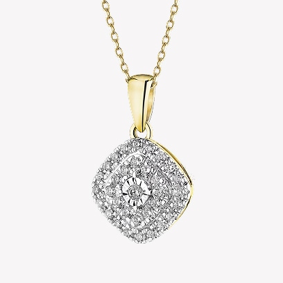 Yellow and white gold pendant with diamonds