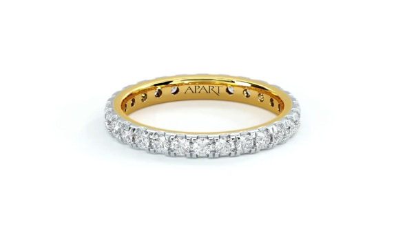 Yellow gold ring with diamonds - Eternity