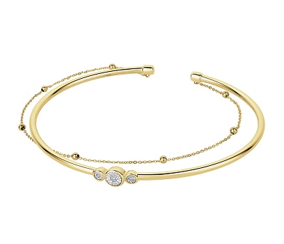 Yellow gold bracelet with diamonds