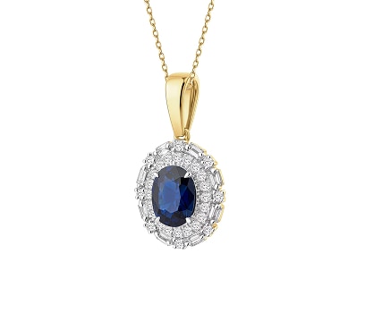 Yellow gold pendant with diamonds