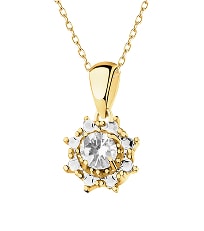 Gold pendant with cubic zirconia