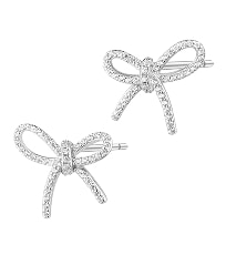 Silver earrings with cubic zirconia - bows