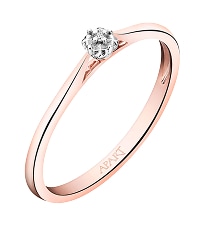 9 K Rhodium Plated Rose Gold Ring with Diamond