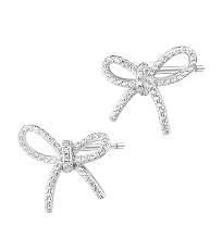 silver earrings - bows