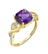 Yellow gold diamond and citrine ring