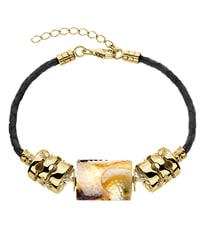Gold-plated silver bracelet with amber