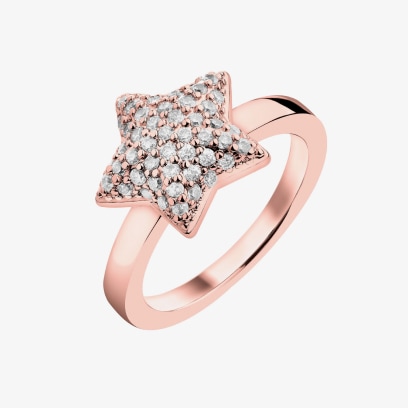 Pierścionek z różowego złota z gwiazdką na gorze z kolekcji Gwiazda od artelioni