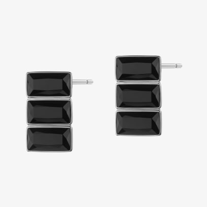 Srebrne kolczyki w futurystycznym wzorze